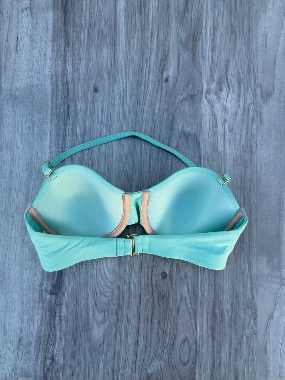 L*SPACE bandeau bikini top in aqua blue - Picture 3 of 6